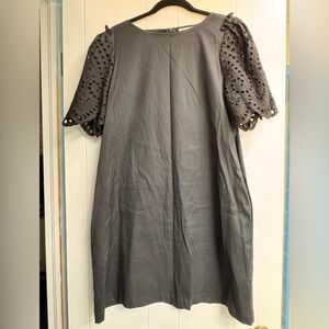 Black Eyelet Sleeve Dress